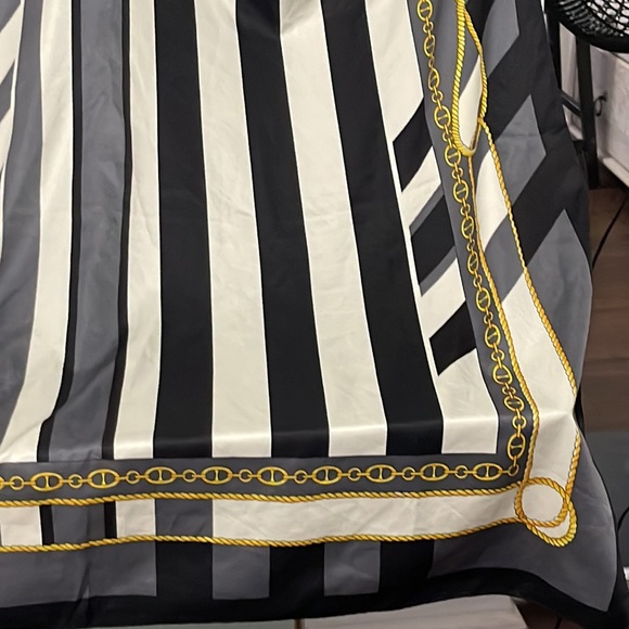 DRESSY SCARF YELLOW BLACK AND GRAY SCARF - Picture 7 of 14